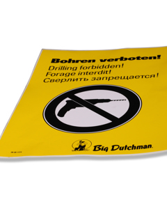 Aufkleber "Nicht bohren" Wärmetauscher Earny DINA4